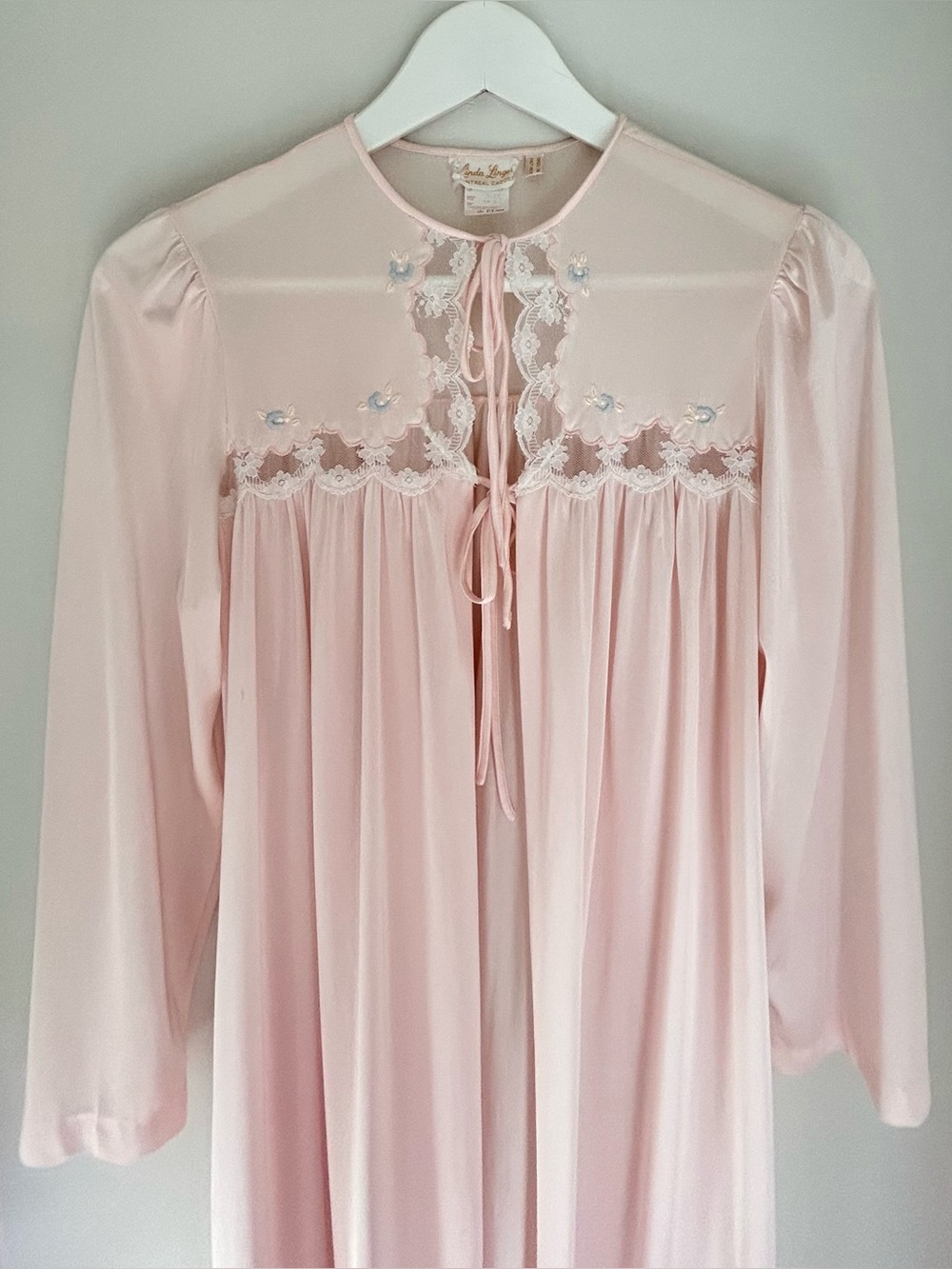 Vintage Lingerie Pink Nylon Nightgown Robe Cover - Picture 5 of 8